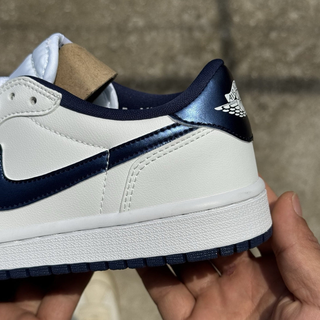 Air Jordan 1 Low OG White Navy Patent