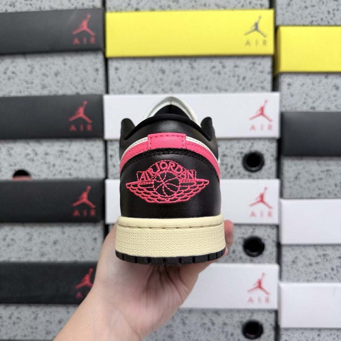 Air Jordan 1 Low Pink Black Sail