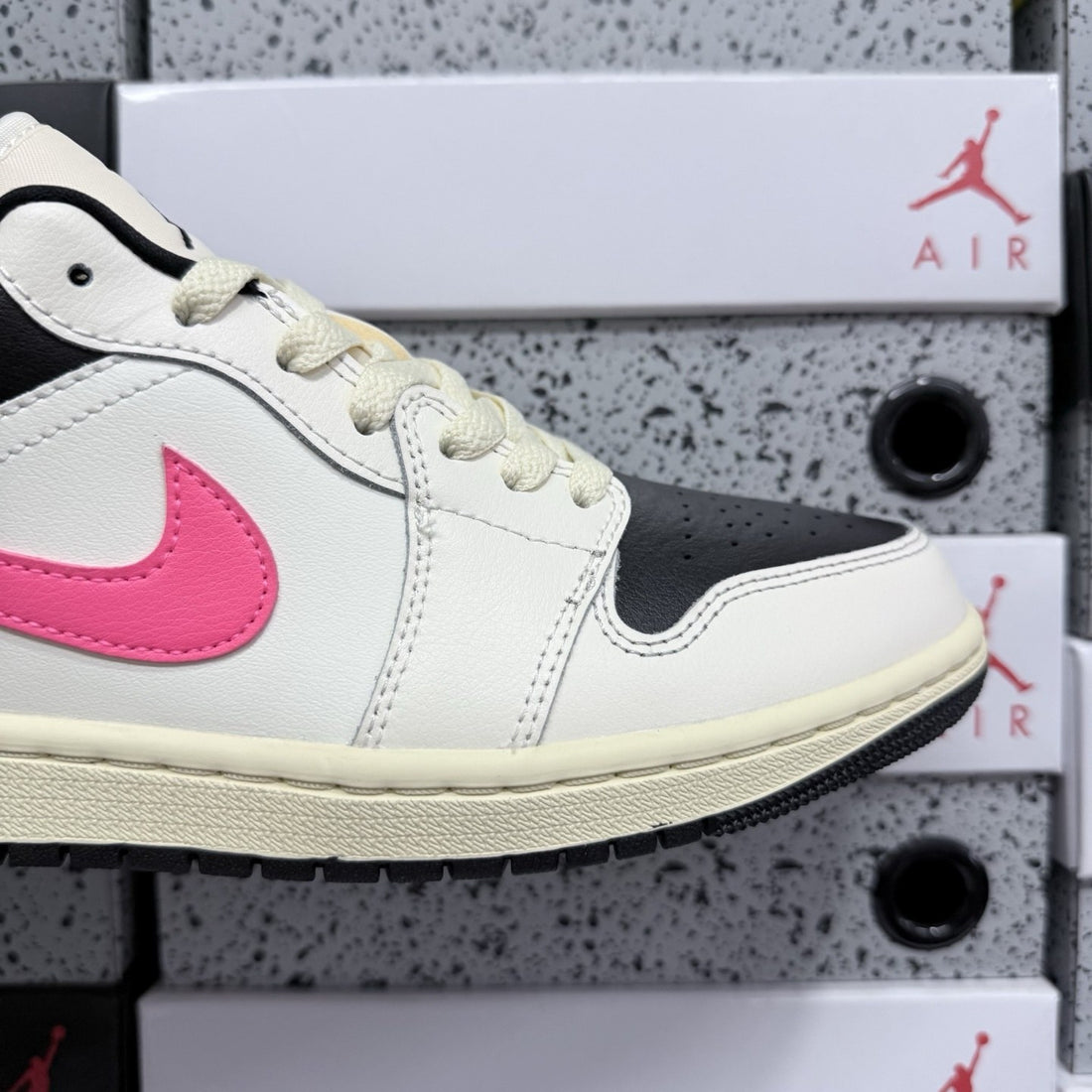 Air Jordan 1 Low Pink Black Sail