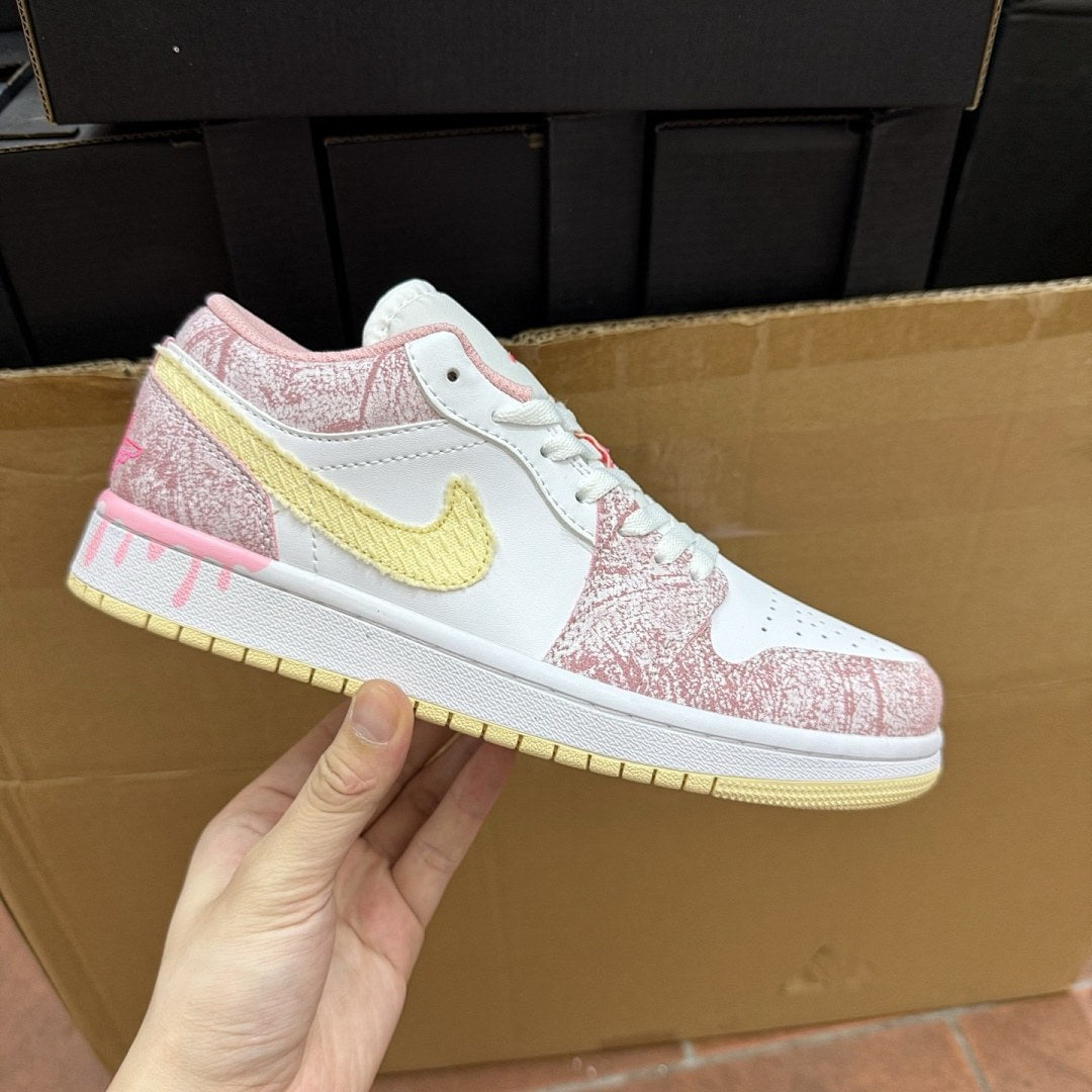 Air Jordan 1 Low Pink Yellow Paisley