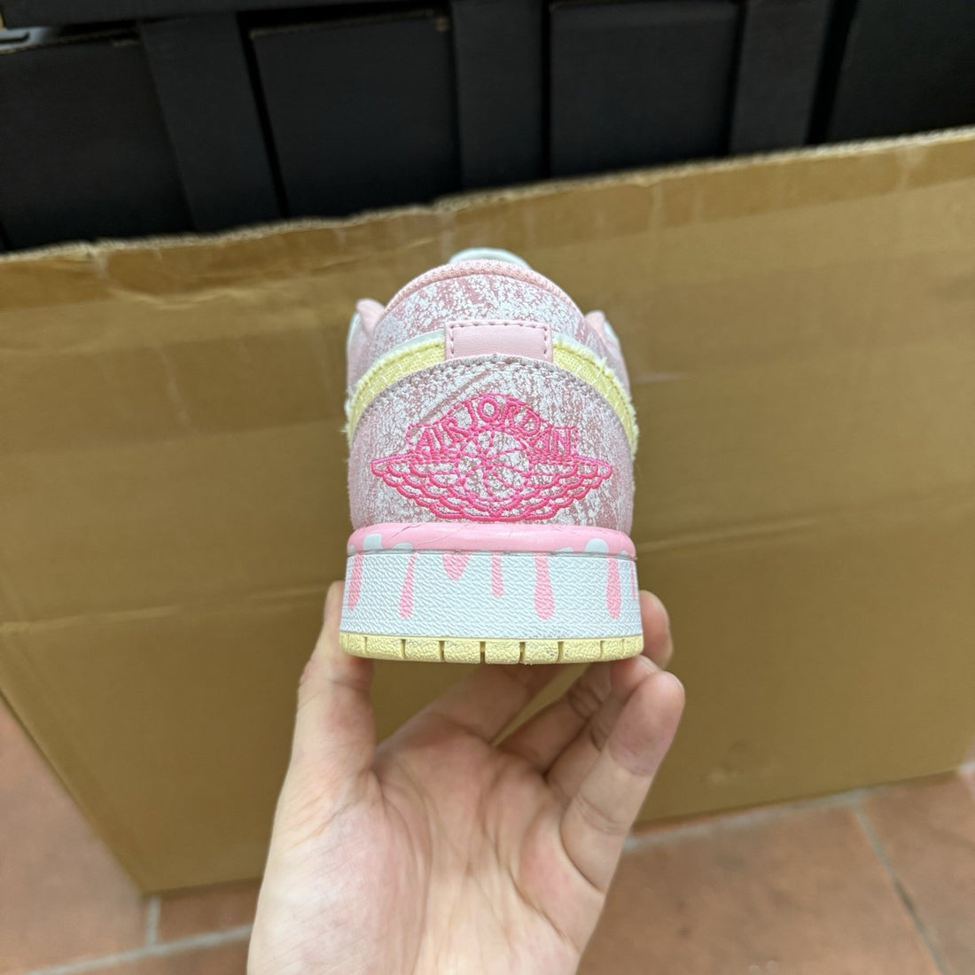 Air Jordan 1 Low Pink Yellow Paisley