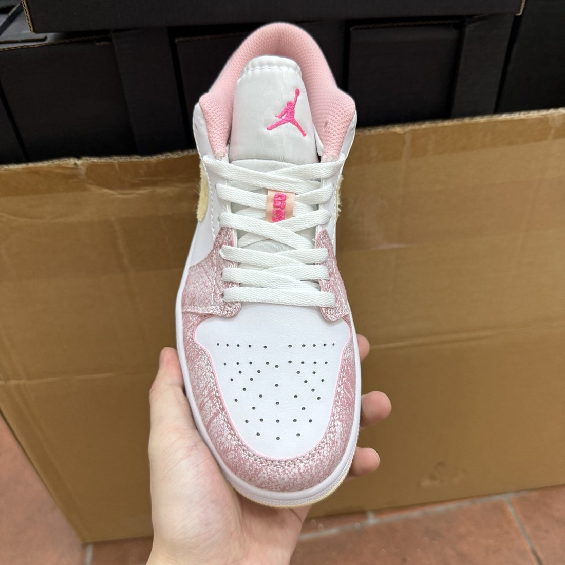 Air Jordan 1 Low Pink Yellow Paisley