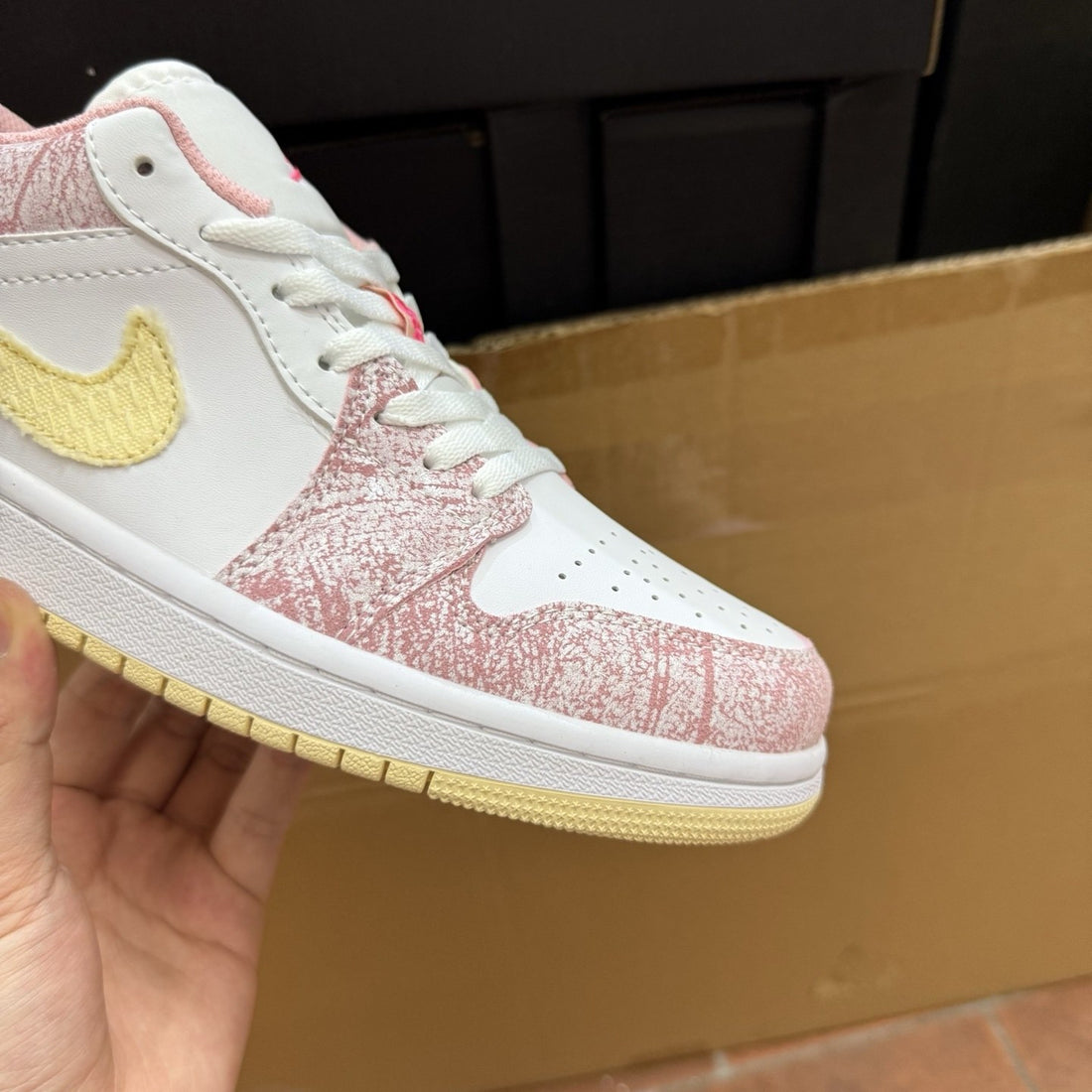 Air Jordan 1 Low Pink Yellow Paisley