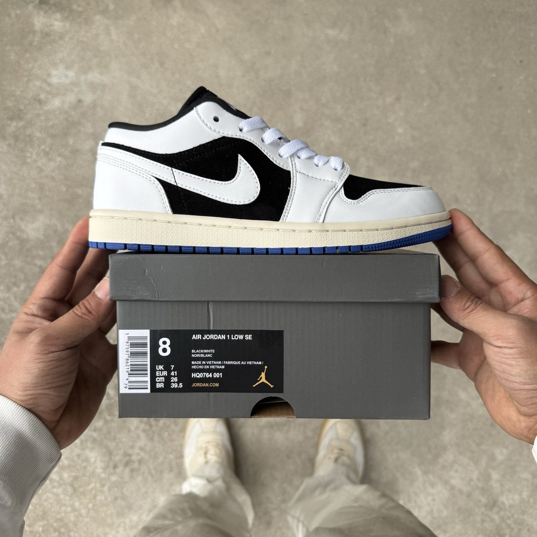 Air Jordan 1 Low Sail Black Royal Sole