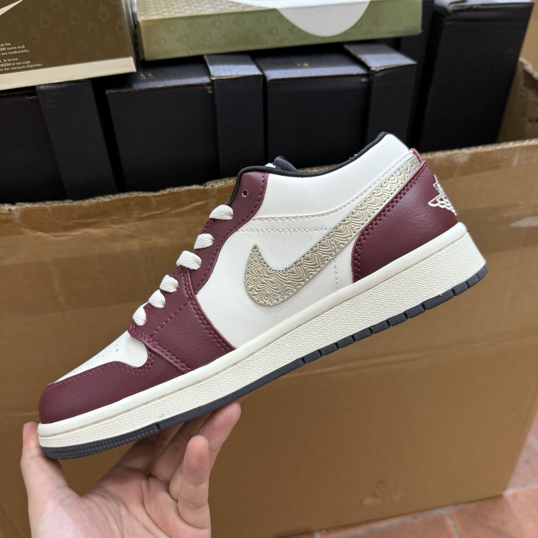 Air Jordan 1 Low Sail Burgundy