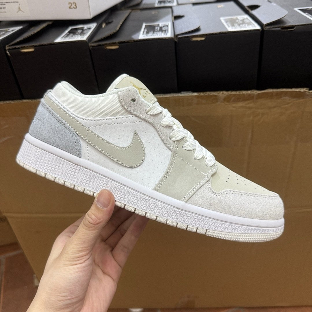 Air Jordan 1 Low Sail Grey Suede