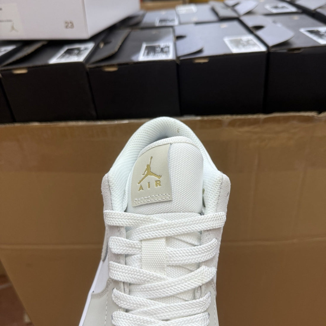 Air Jordan 1 Low Sail Grey Suede