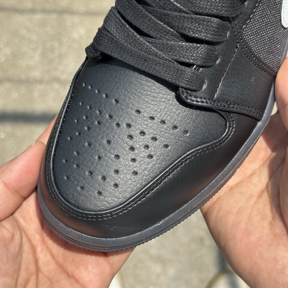 Air Jordan 1 Low Triple Black Tumbled