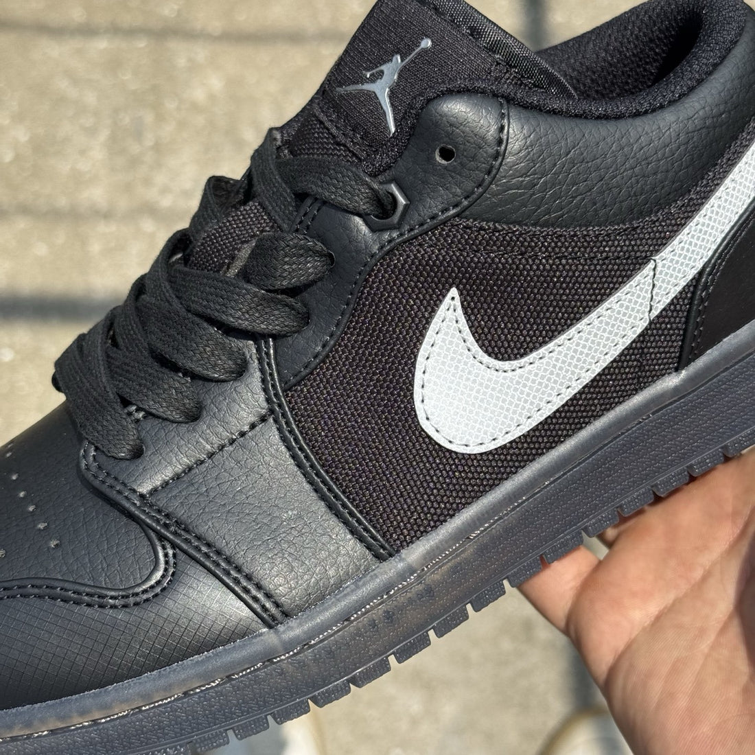 Air Jordan 1 Low Triple Black Tumbled