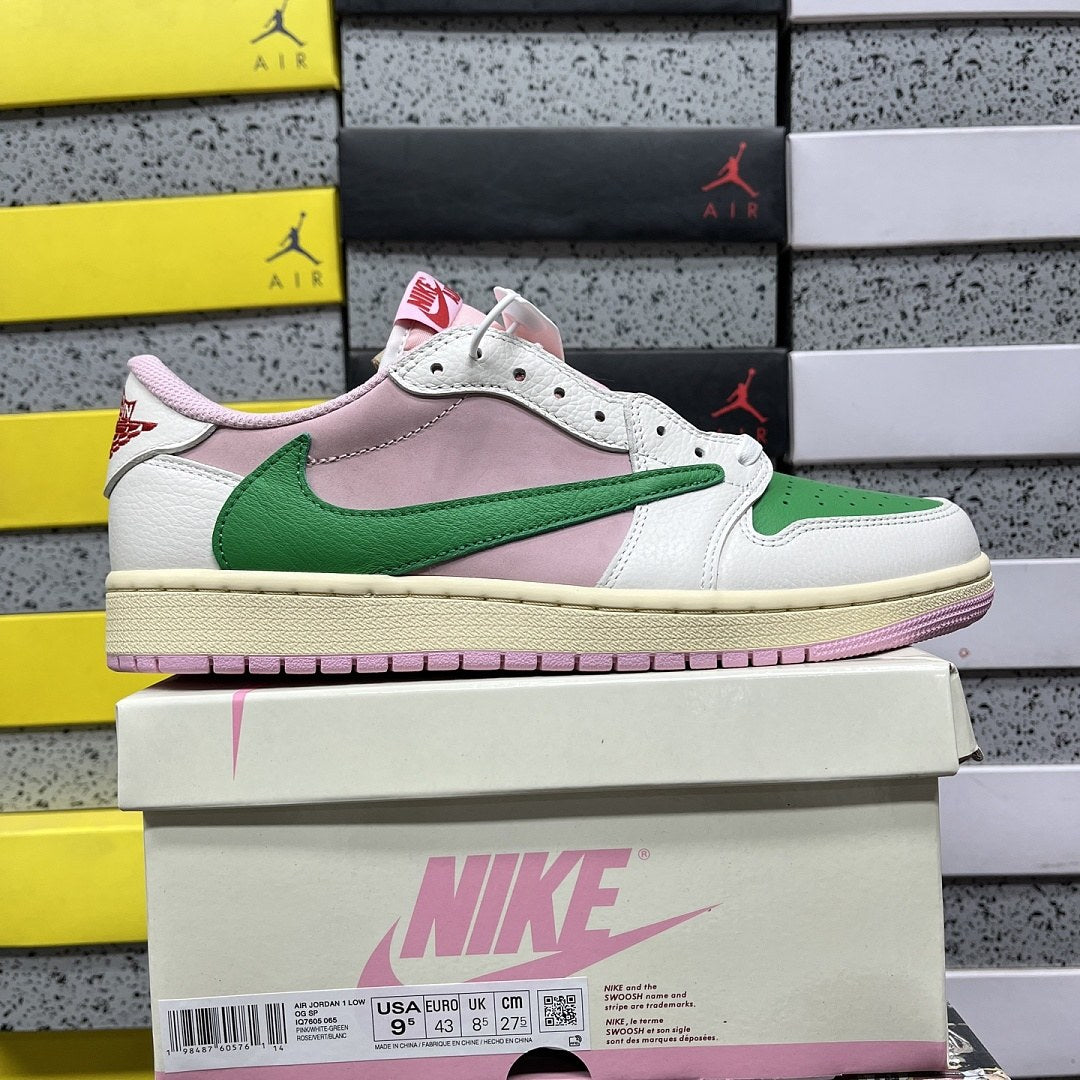 Air Jordan 1 Travis Scott Low Pink Pine Green