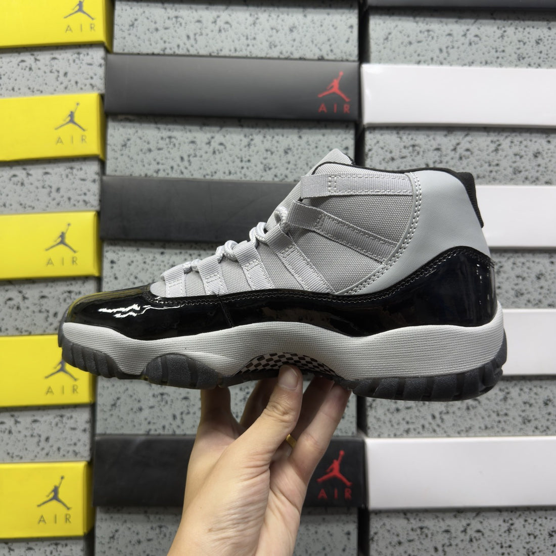Air Jordan 11 Grey Black Patent