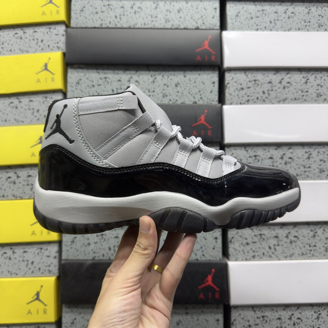 Air Jordan 11 Grey Black Patent