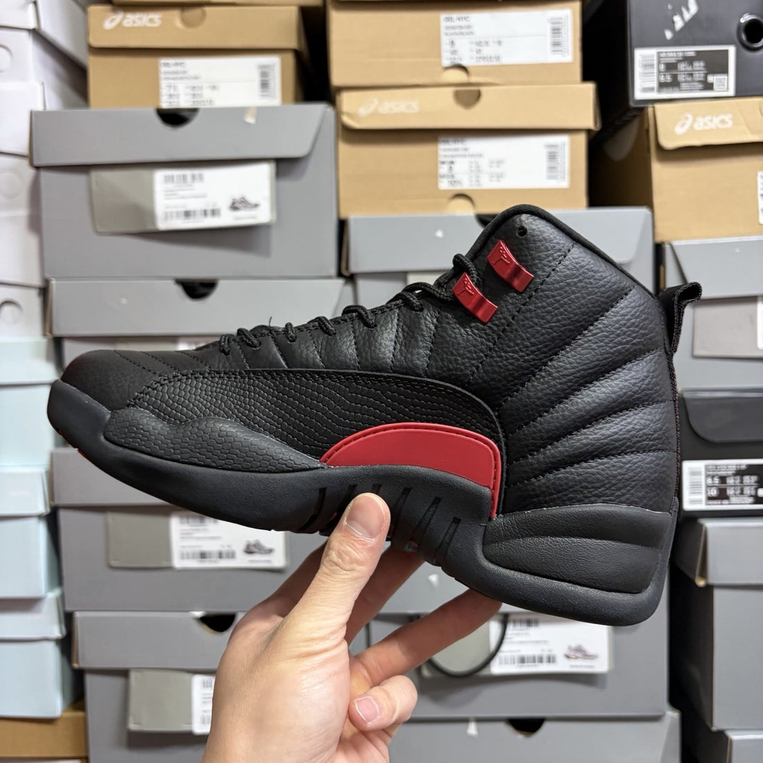 Air Jordan 12 Black Red Flip