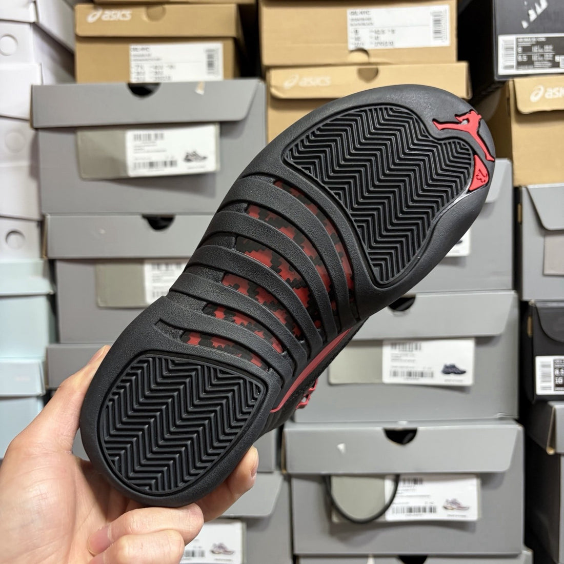Air Jordan 12 Black Red Flip