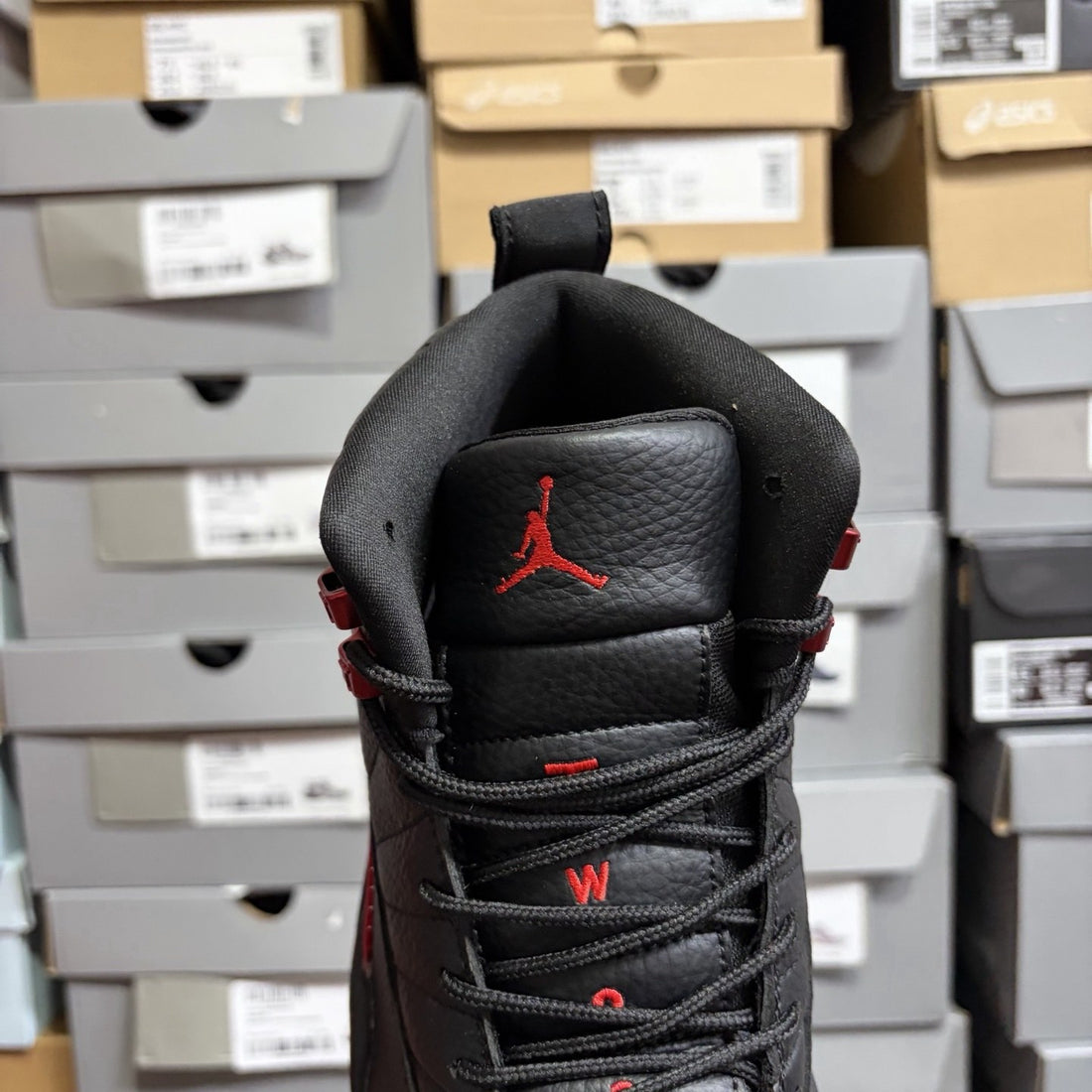 Air Jordan 12 Black Red Flip