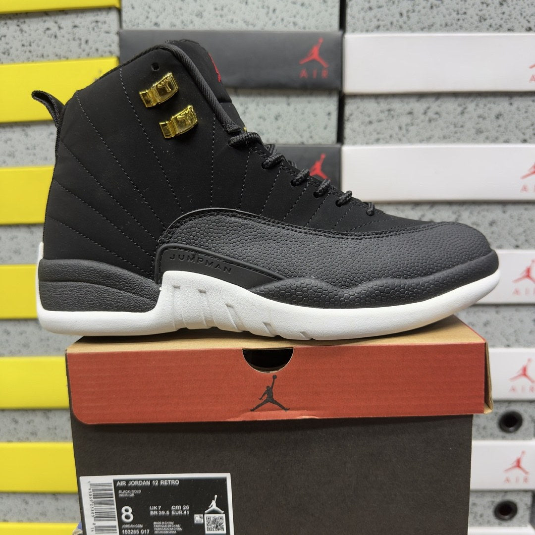 Air Jordan 12 Black White Gold