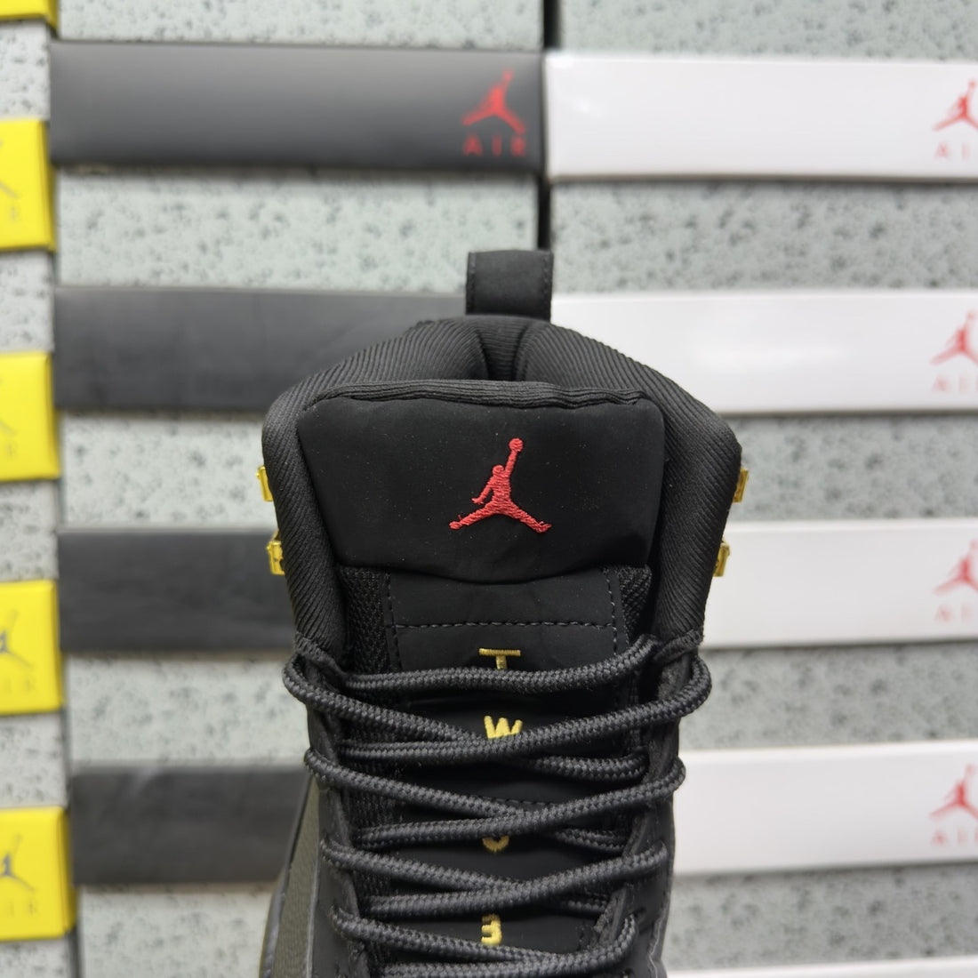 Air Jordan 12 Black White Gold