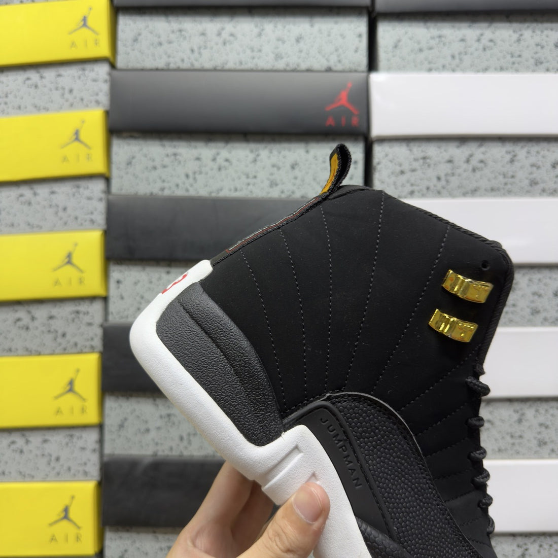 Air Jordan 12 Black White Gold