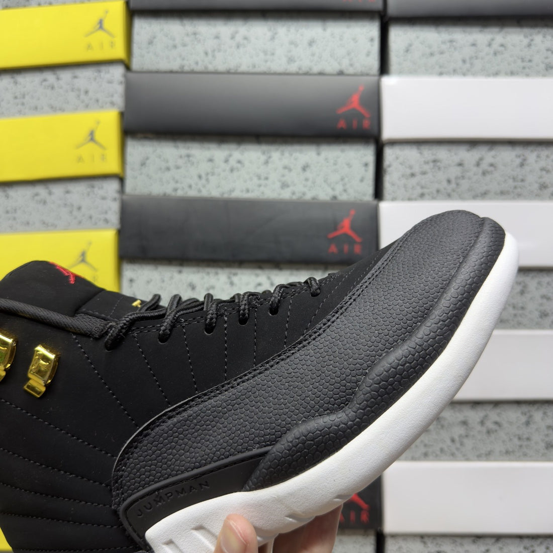 Air Jordan 12 Black White Gold