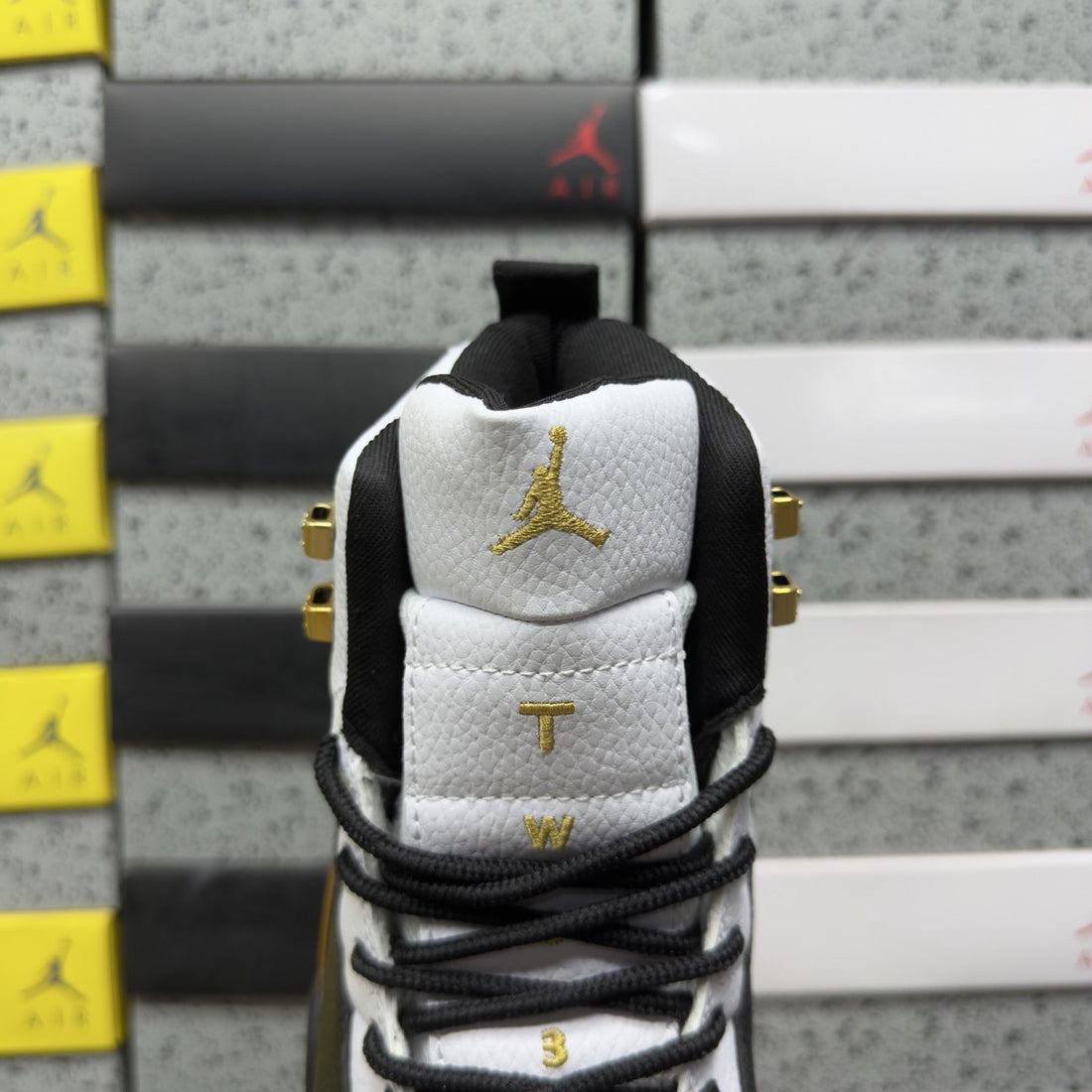 Air Jordan 12 White Gold Taxi
