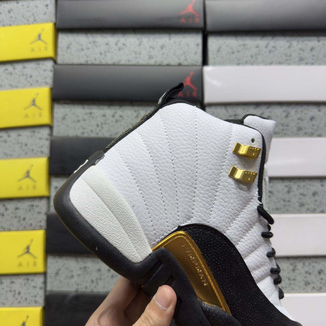 Air Jordan 12 White Gold Taxi