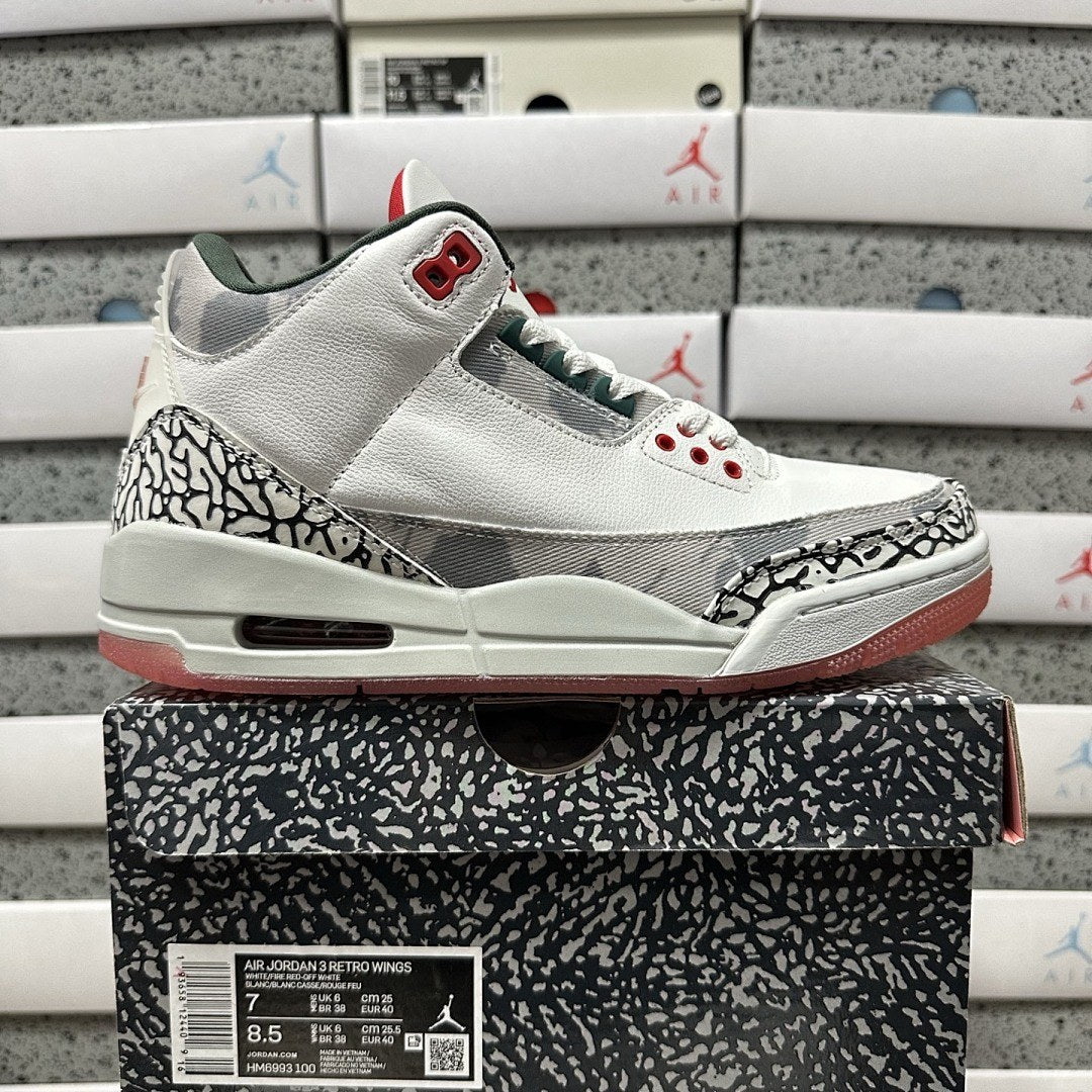 Air Jordan 3 Grey Cement Red