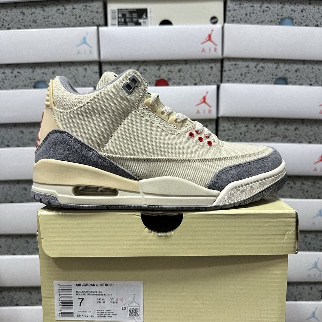 Air Jordan 3 Sail Navy Grey