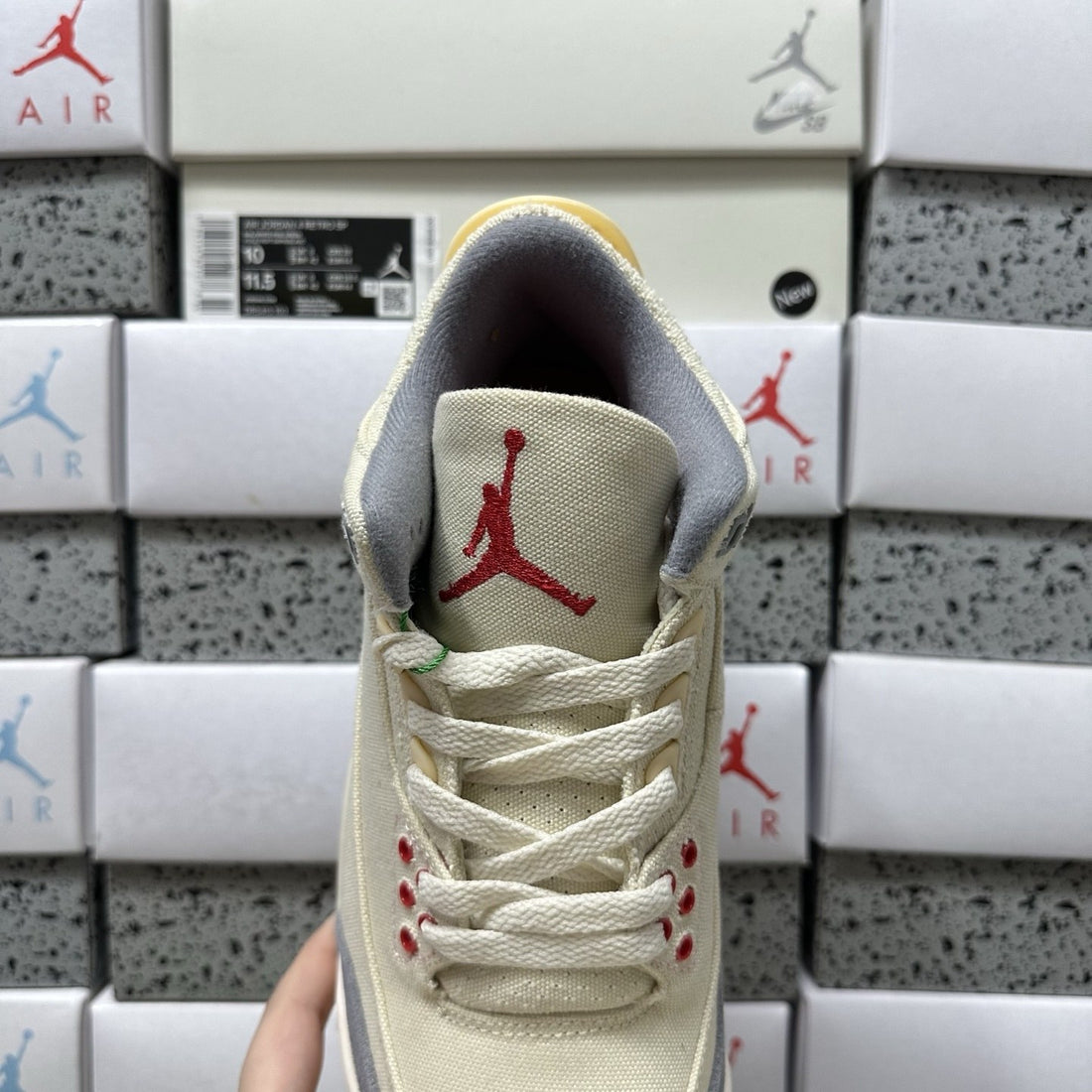 Air Jordan 3 Sail Navy Grey