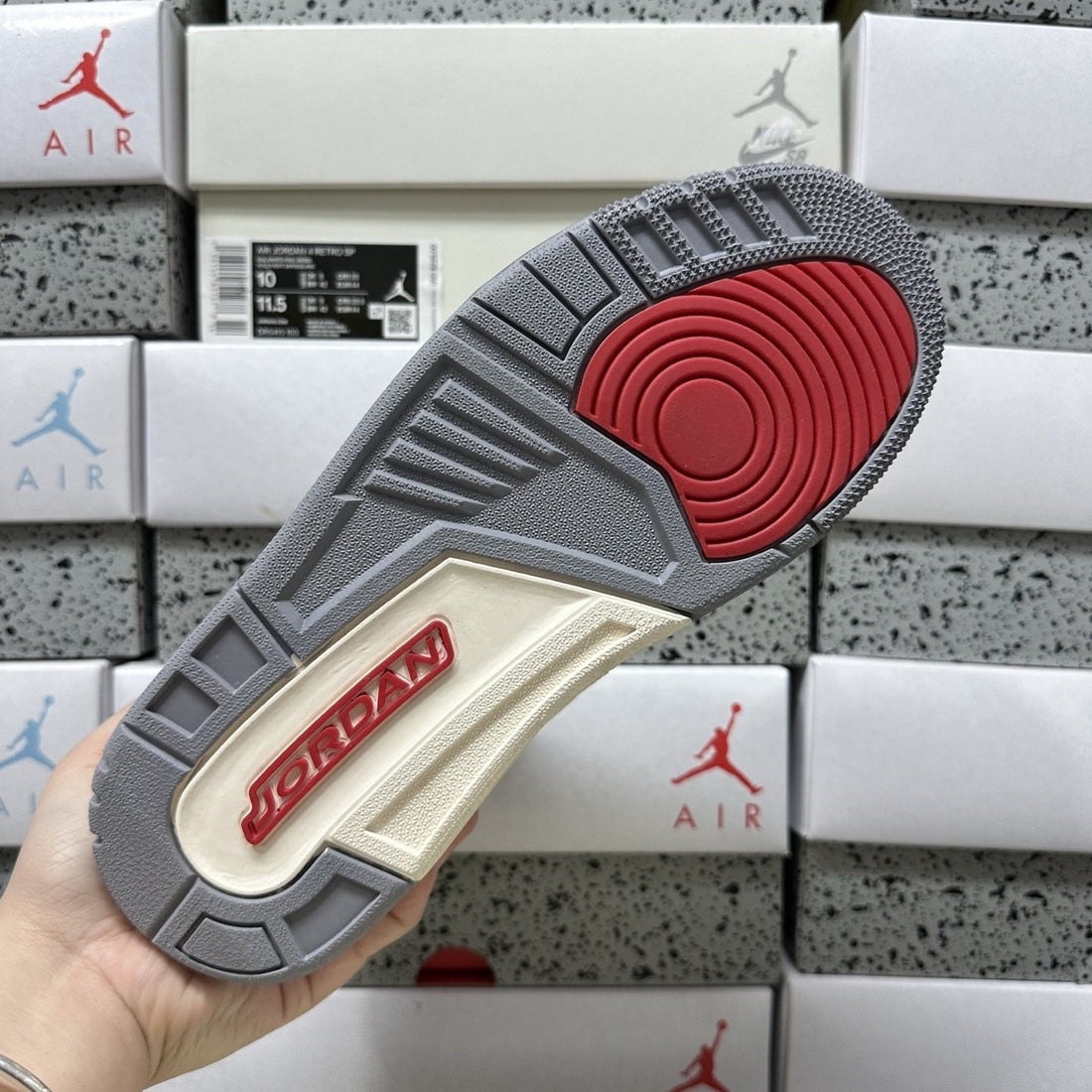 Air Jordan 3 Sail Navy Grey