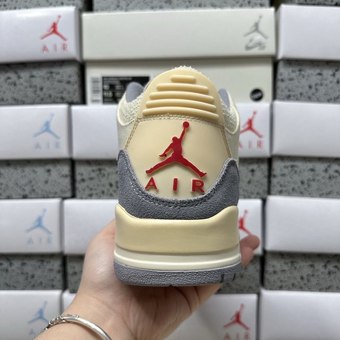 Air Jordan 3 Sail Navy Grey