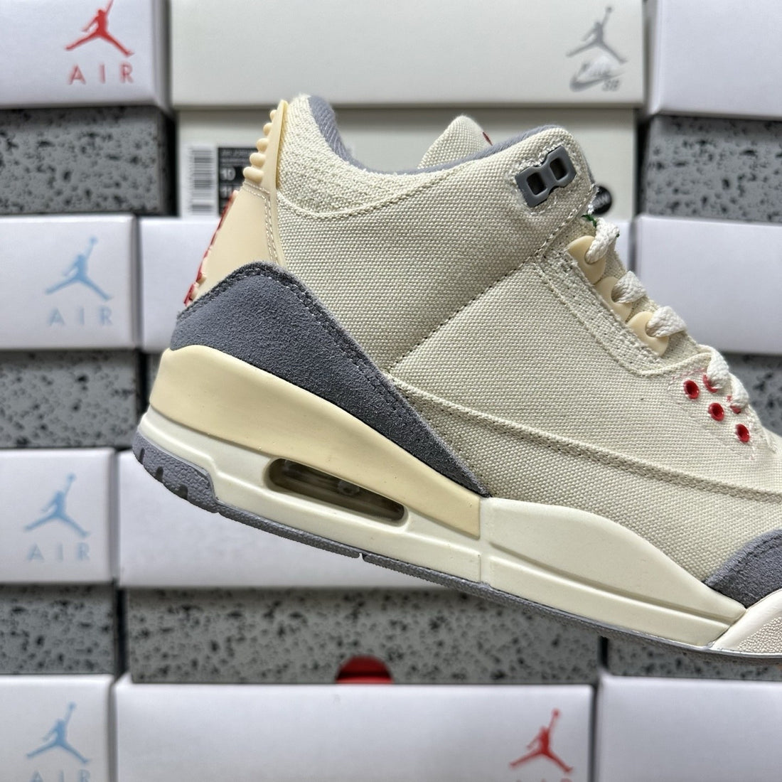 Air Jordan 3 Sail Navy Grey