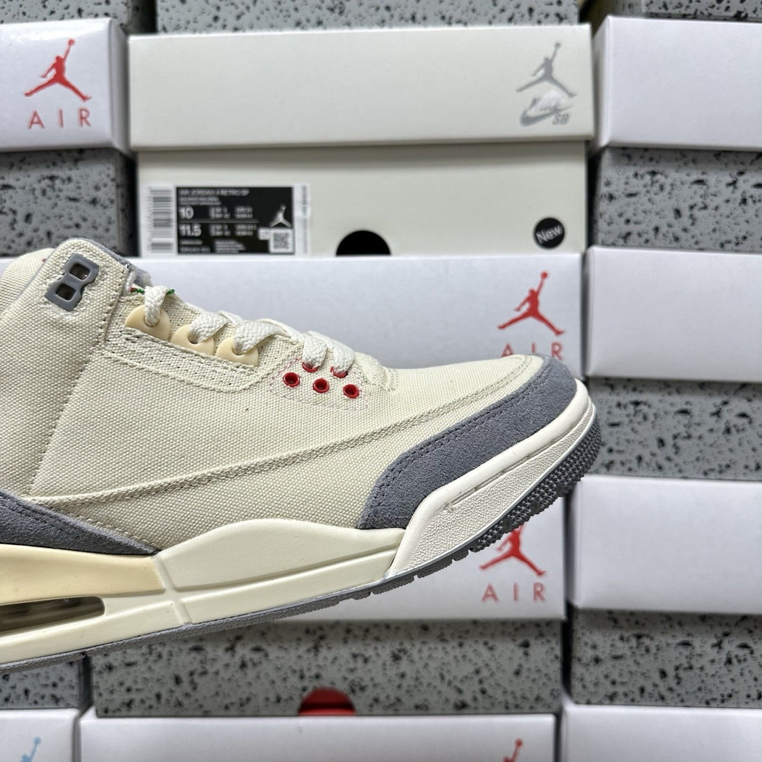 Air Jordan 3 Sail Navy Grey