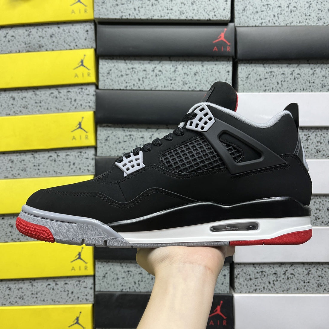Air Jordan 4 Black Cement Red