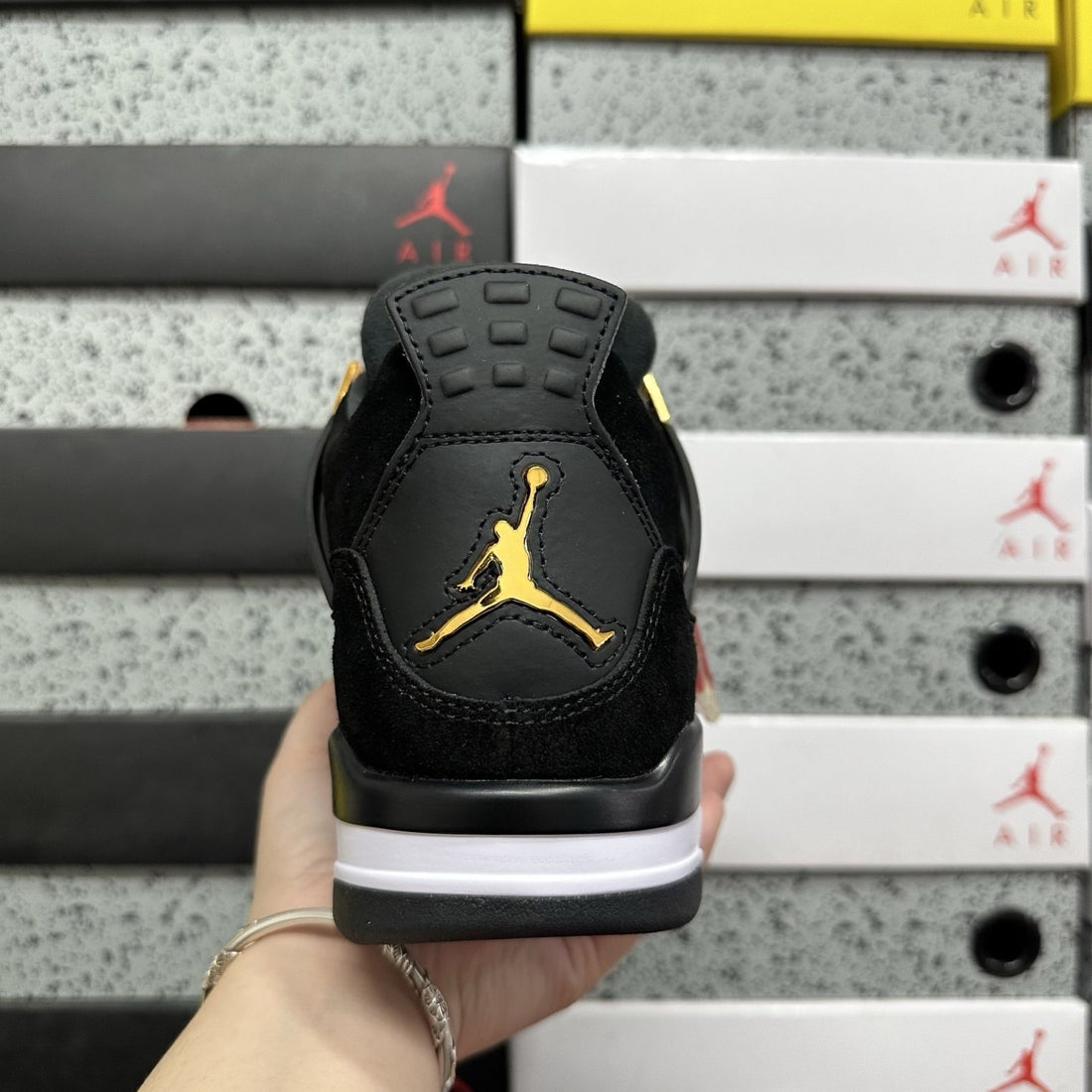 Air Jordan 4 Black Gold Suede