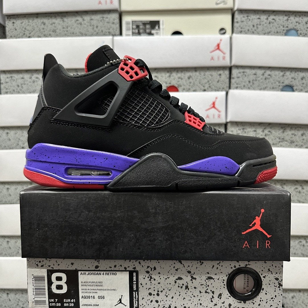 Air Jordan 4 Black Raptors Purple