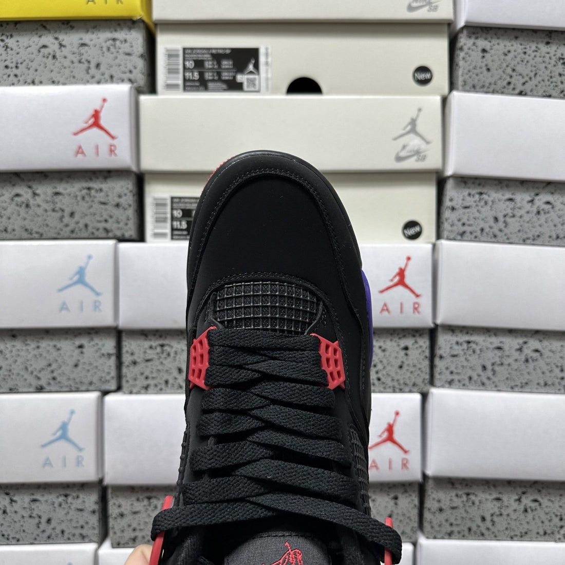 Air Jordan 4 Black Raptors Purple