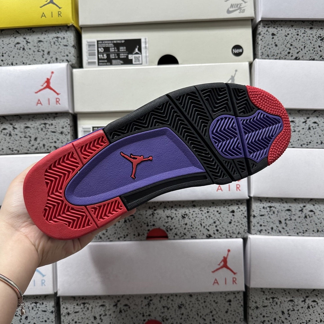 Air Jordan 4 Black Raptors Purple