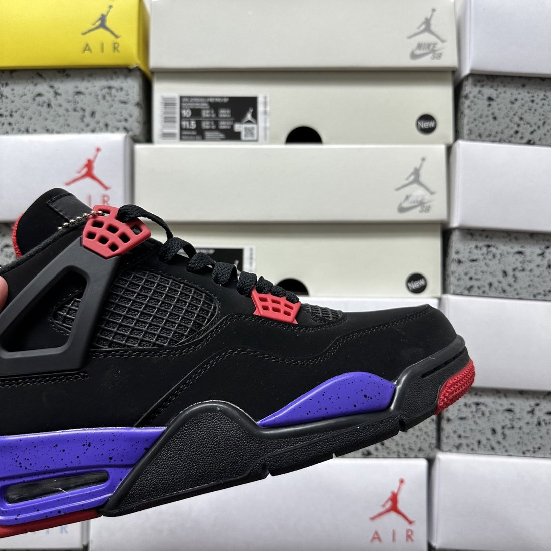 Air Jordan 4 Black Raptors Purple