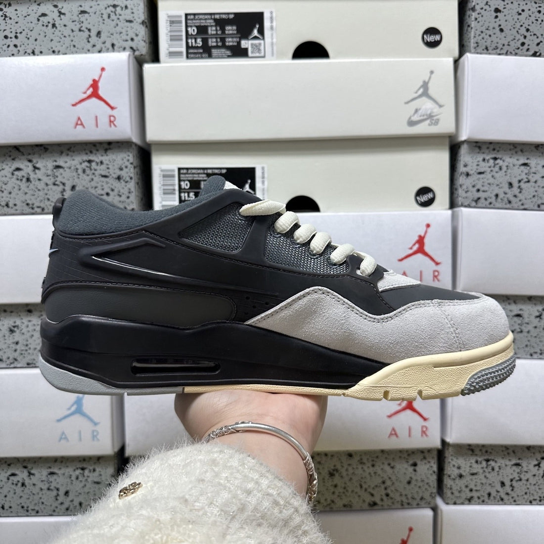 Air Jordan 4 RM Black Sail