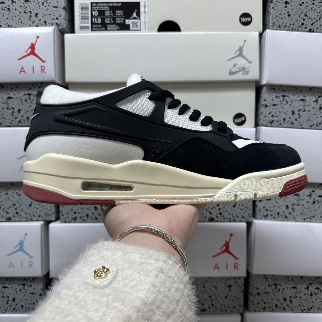 Air Jordan 4 RM Black White Red