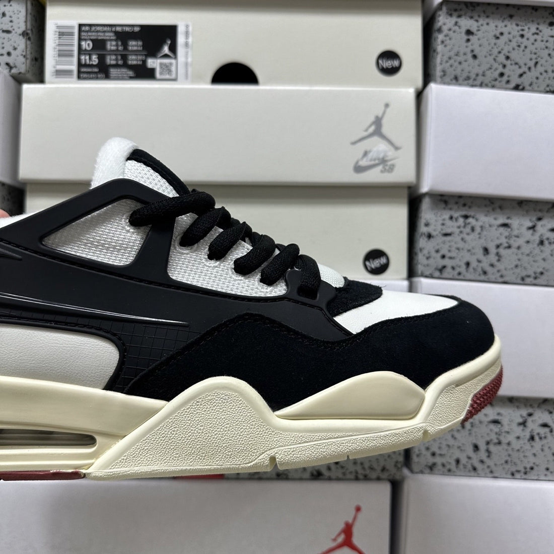 Air Jordan 4 RM Black White Red