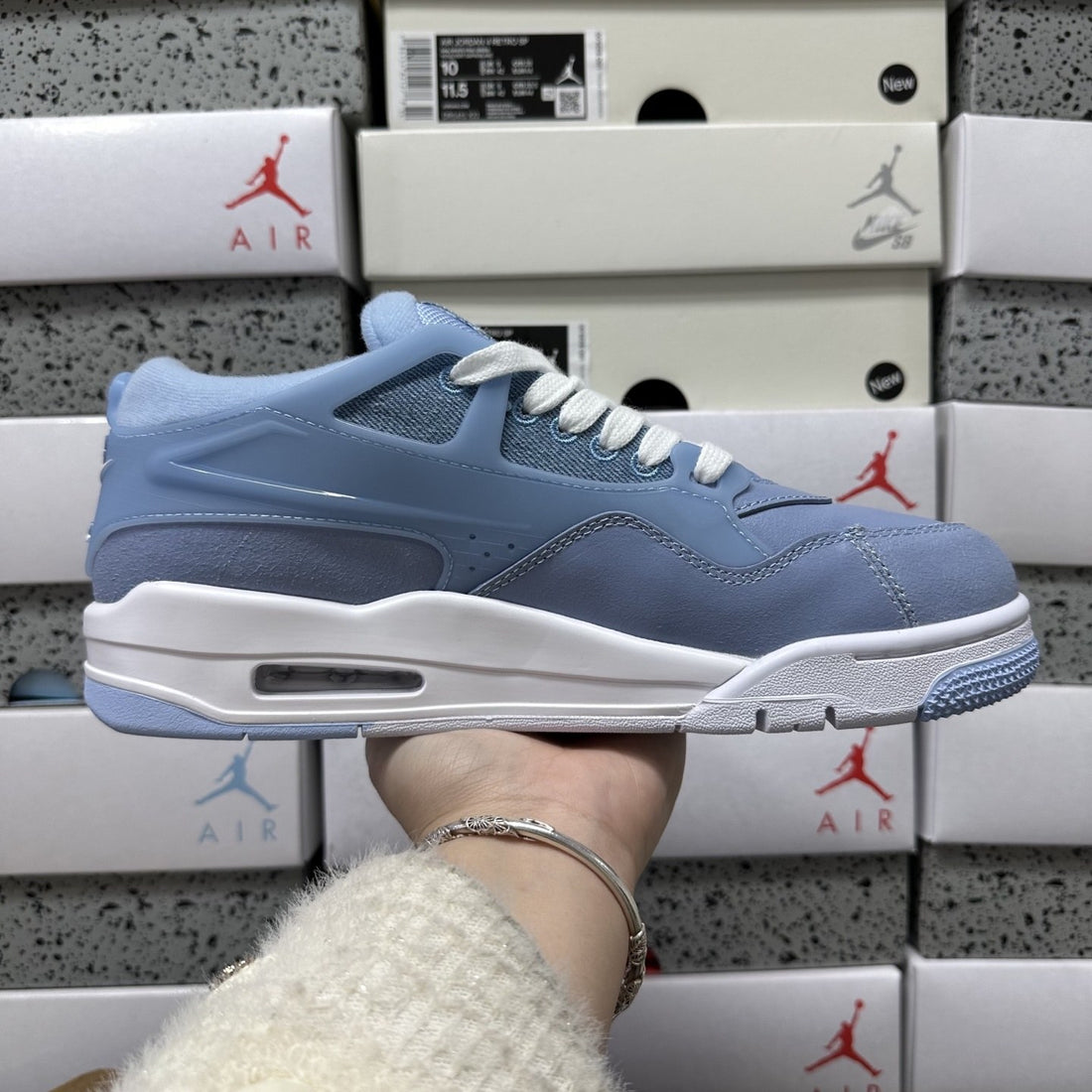 Air Jordan 4 RM Ice Blue Suede