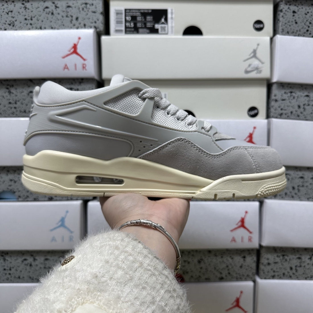 Air Jordan 4 RM Light Grey Sail
