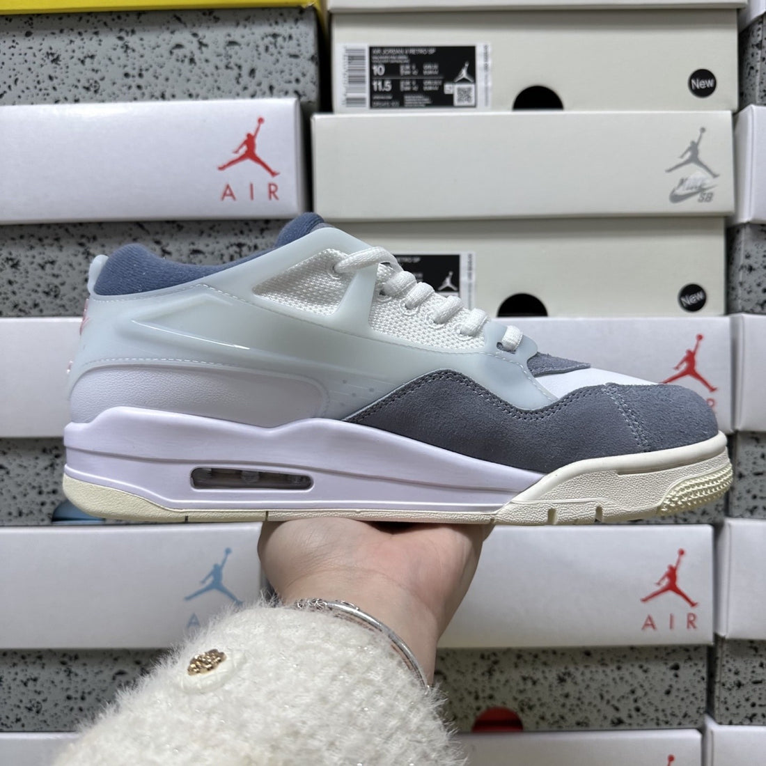 Air Jordan 4 RM Mint Blue Grey