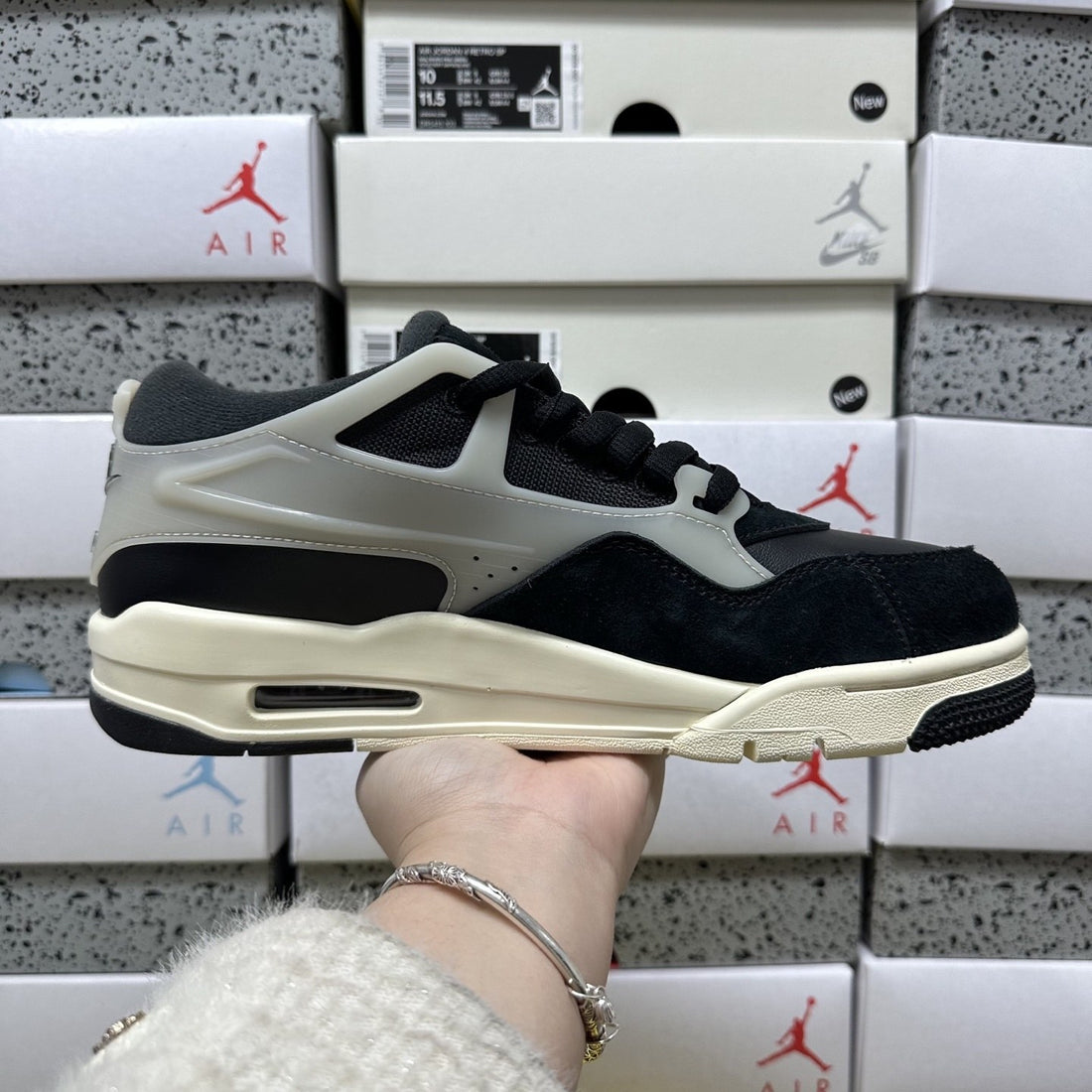Air Jordan 4 RM Sail Black