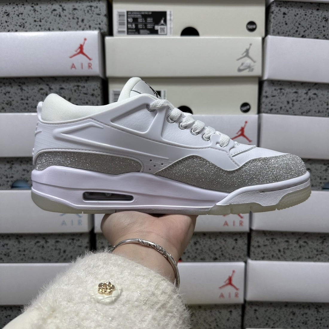 Air Jordan 4 RM White Grey Suede