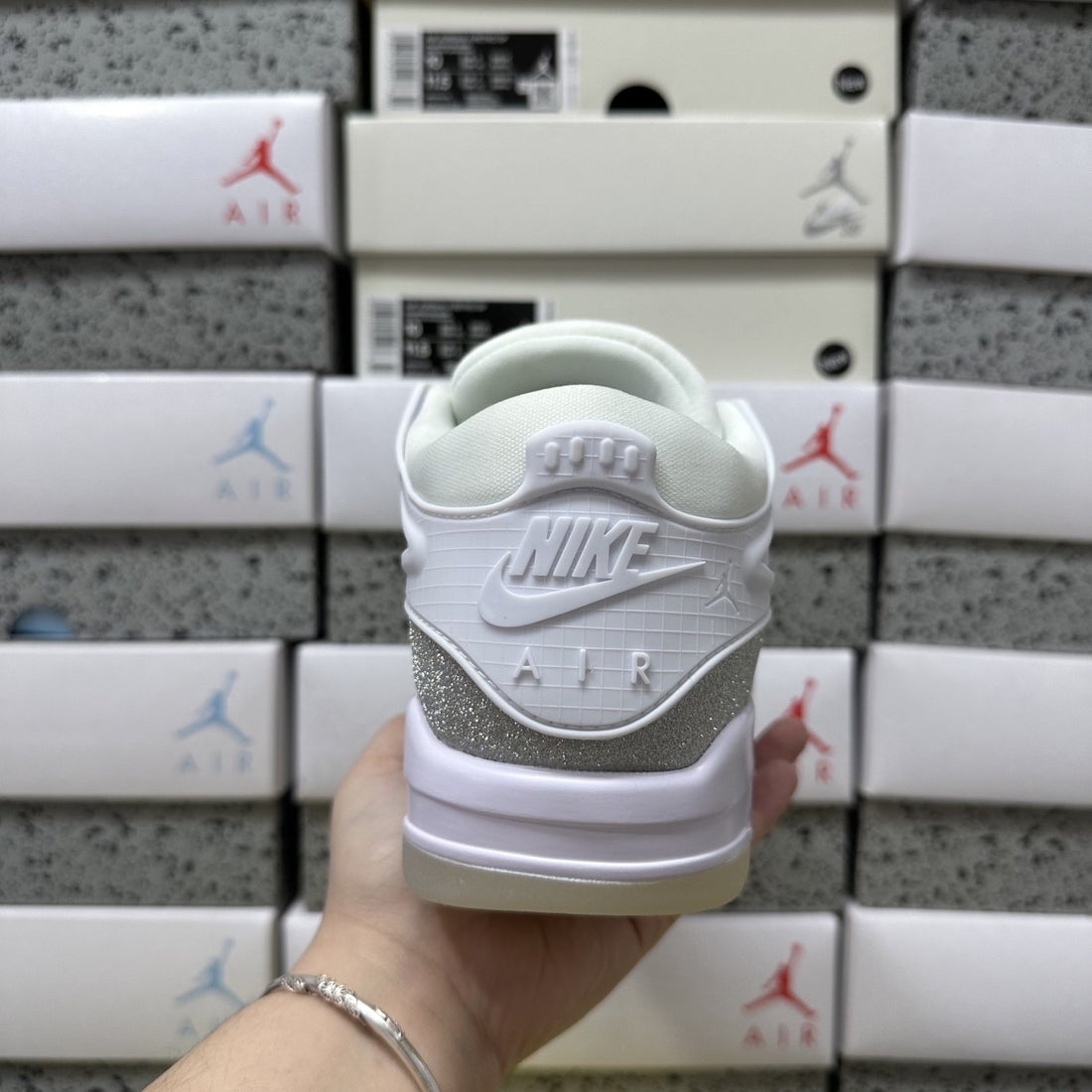 Air Jordan 4 RM White Grey Suede