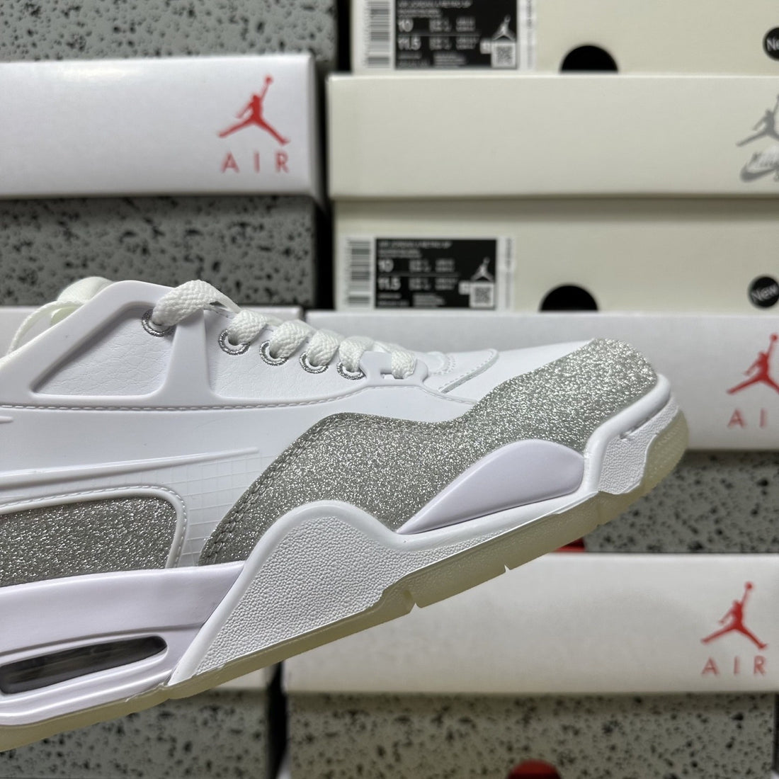 Air Jordan 4 RM White Grey Suede