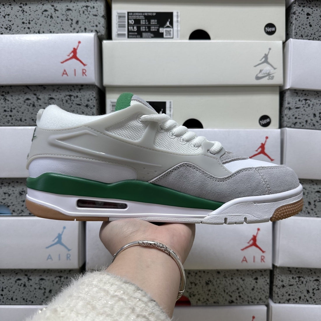 Air Jordan 4 RM White Pine Green