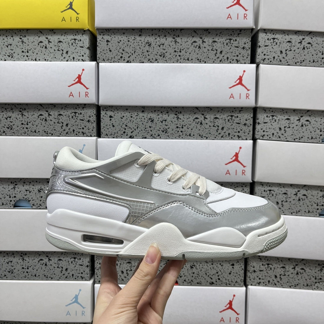 Air Jordan 4 RM White Silver